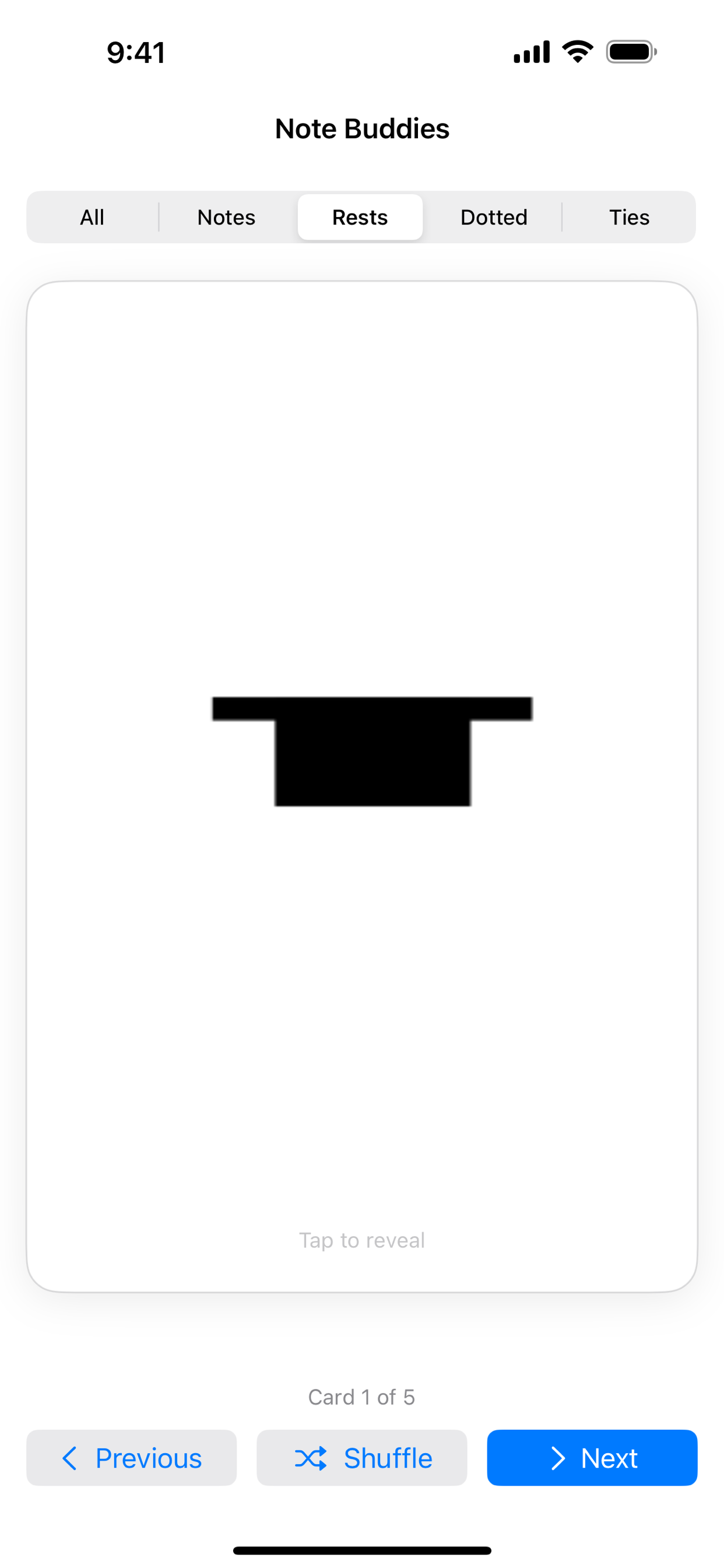 NoteBuddies rests filter