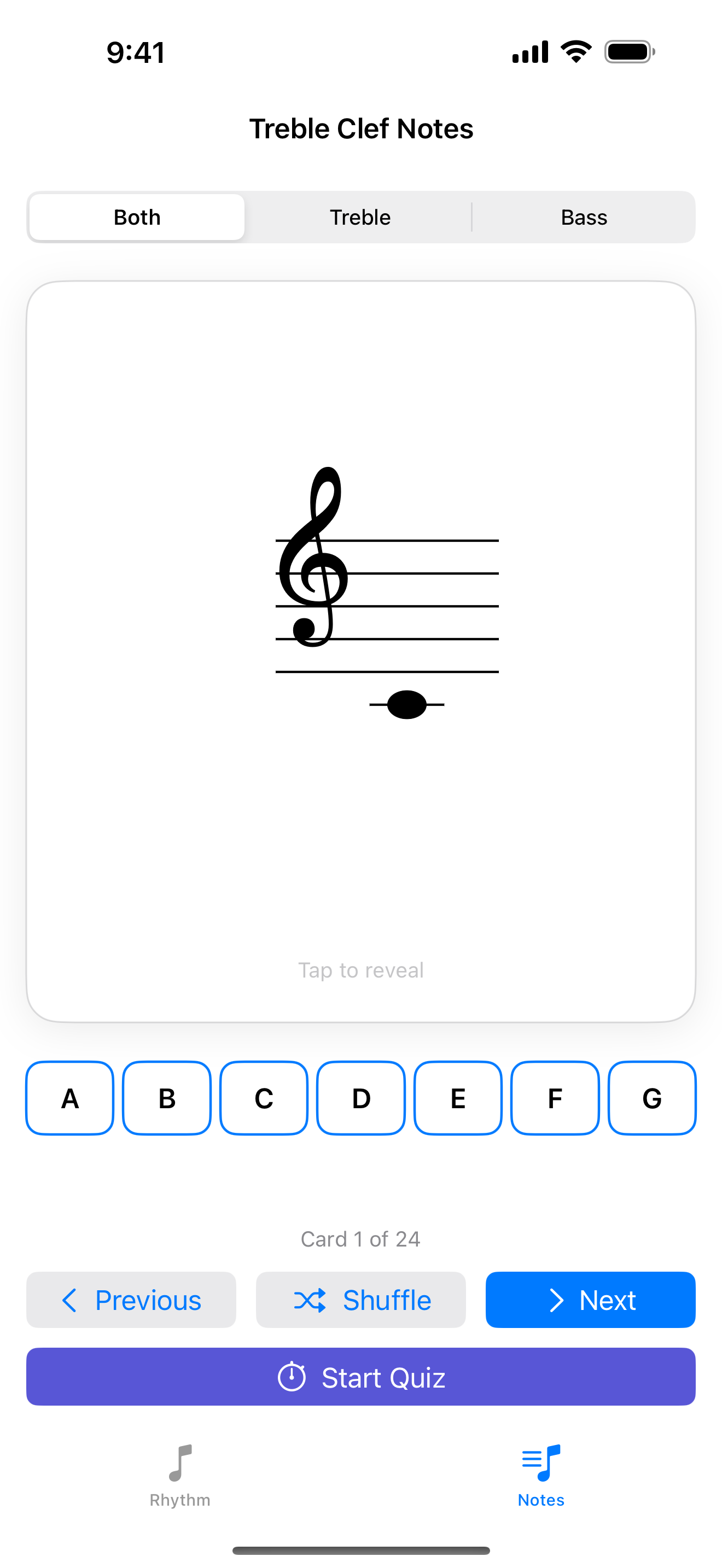 NoteBuddies pitch flashcard front