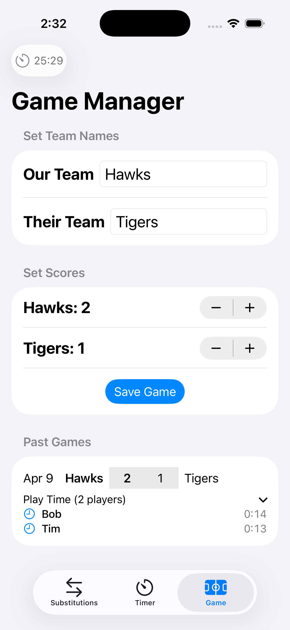 Soccer Game Manager iPhone screen 3