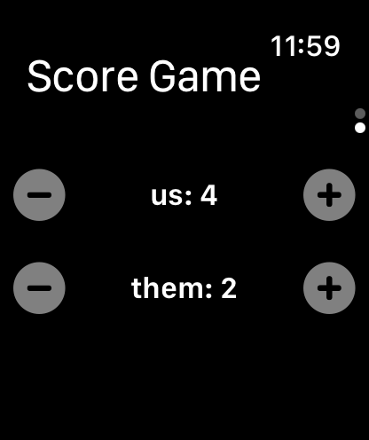 Soccer Game Manager Apple Watch screen 1